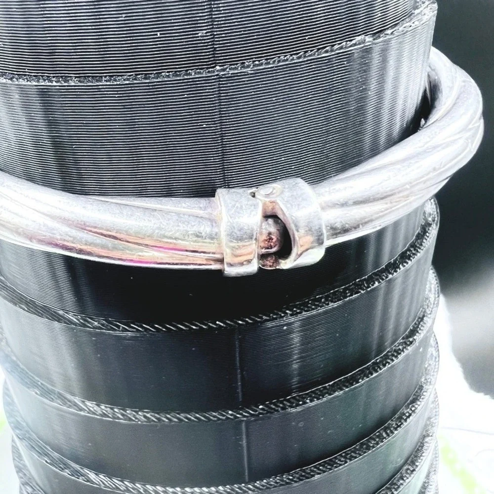Sterling Silver Italian Hinged Clamper Bangle Bracelet Twisted‎ Bypass Sz6 16g